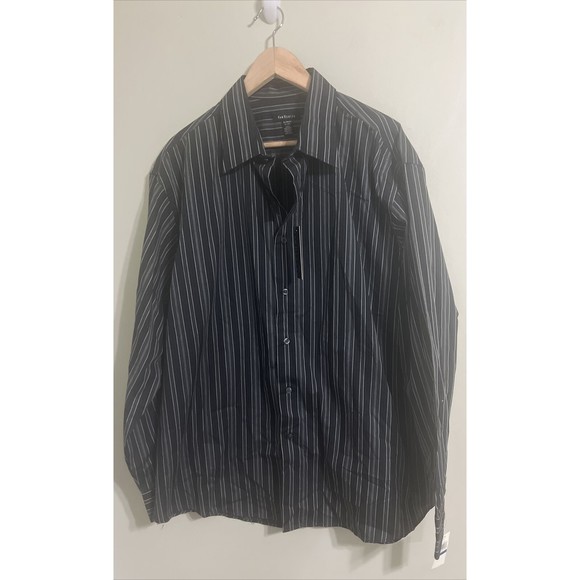 Van Heusen Long Sleeve Mens Button Front Shirt XL/TG/XG NWT Sans Repassage - Picture 1 of 8